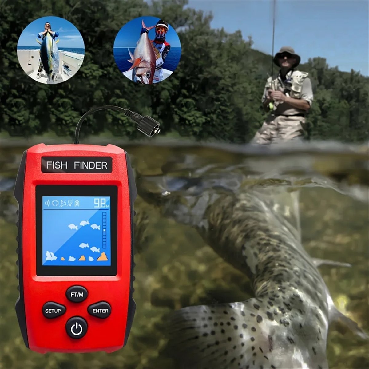 Color LCD Fish Finder Wired So - đánh giá và giá Fishing Depth Finder